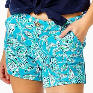 Lilly Pulitzer Callahan Knit Shorts Blue Zebras and Tigers size 6